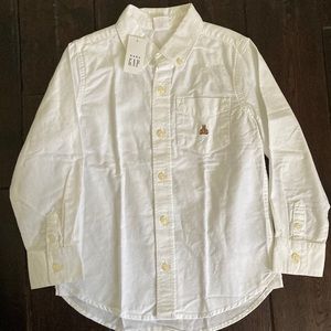 Gap white collared button down shirt for toddler boy